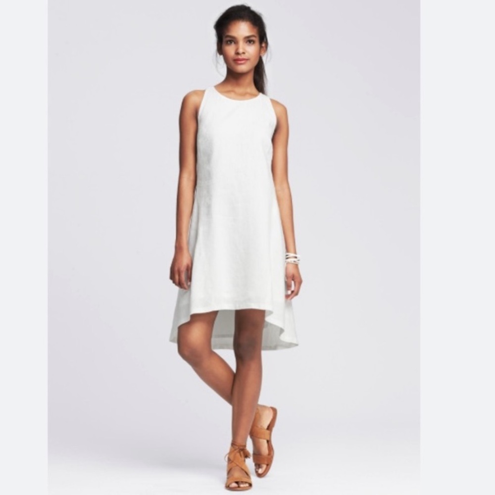 Banana Republic White Sleeveless Dress